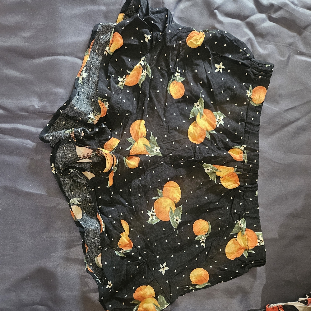 BeBop Black and Orange High Waist Shorts